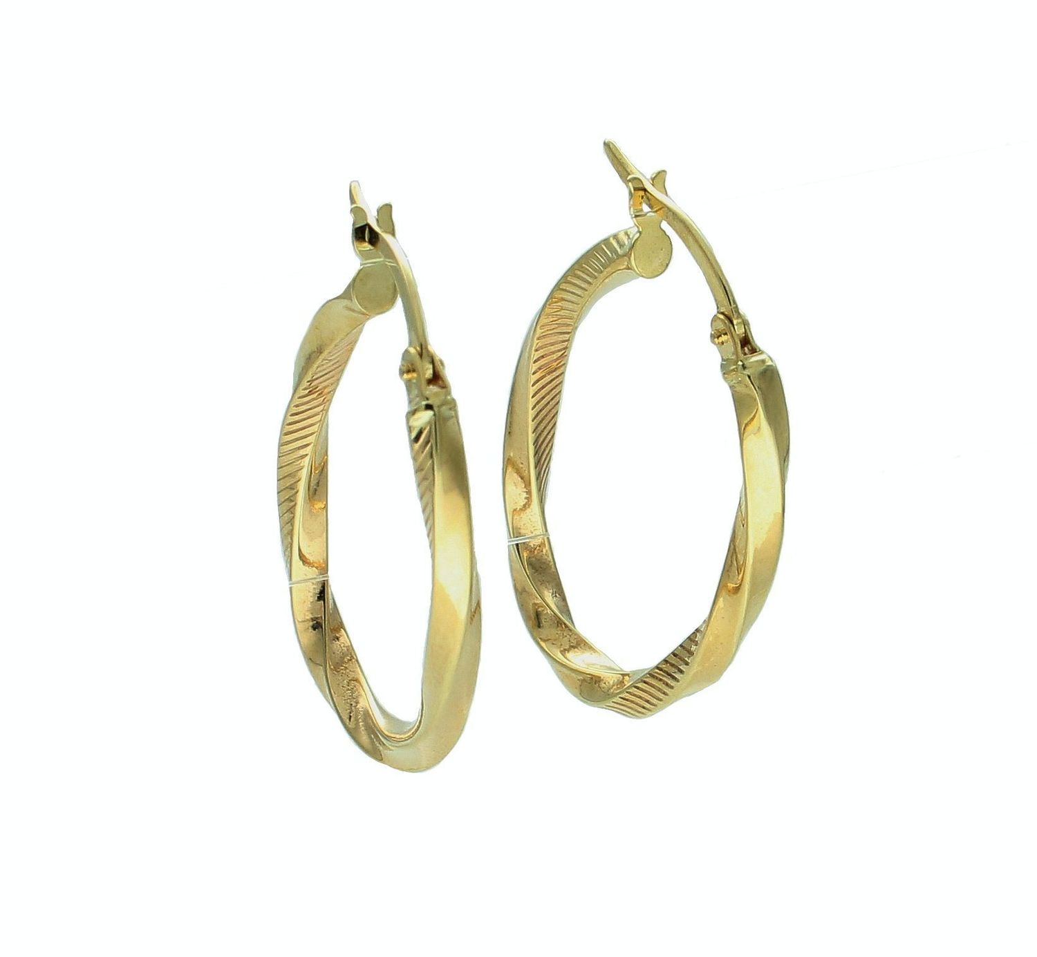 Złote kolczyki damskie 375 owalne zdobione grawerowaniem KL 8539 375.jpg